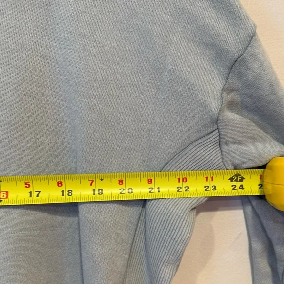 Aerie Oversized Side Slit Gray Blue Pullover Sweatshirt Size Small - Picture 4 of 5